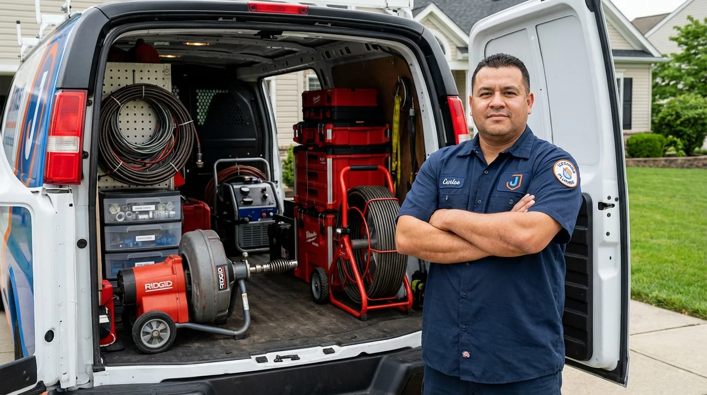 Professional drain cleaning equipment and Johns Plumbing LLC plumber in Lykens