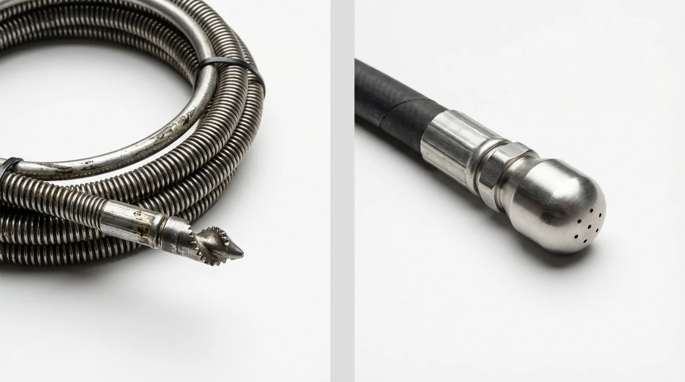 Drain snake cable and hydro jetting nozzle used for drain cleaning in Lykens, PA