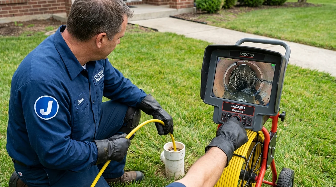 Sewer camera inspection being performed by Johns Plumbing LLC in Lykens